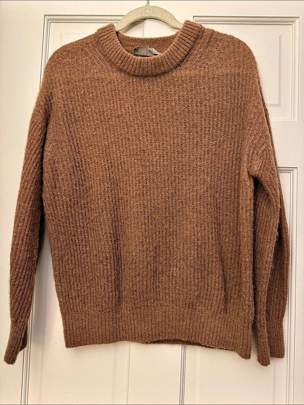 Everlane The Oversized Alpaca Crew Brown Crewneck Sweater Size Small